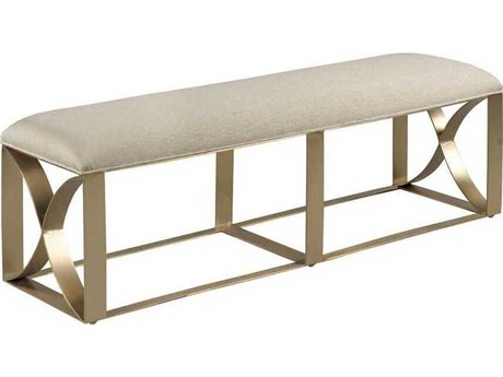 Elegant Lenox Modern Contemporary Alabaster Gold Upholstered Accent Bench