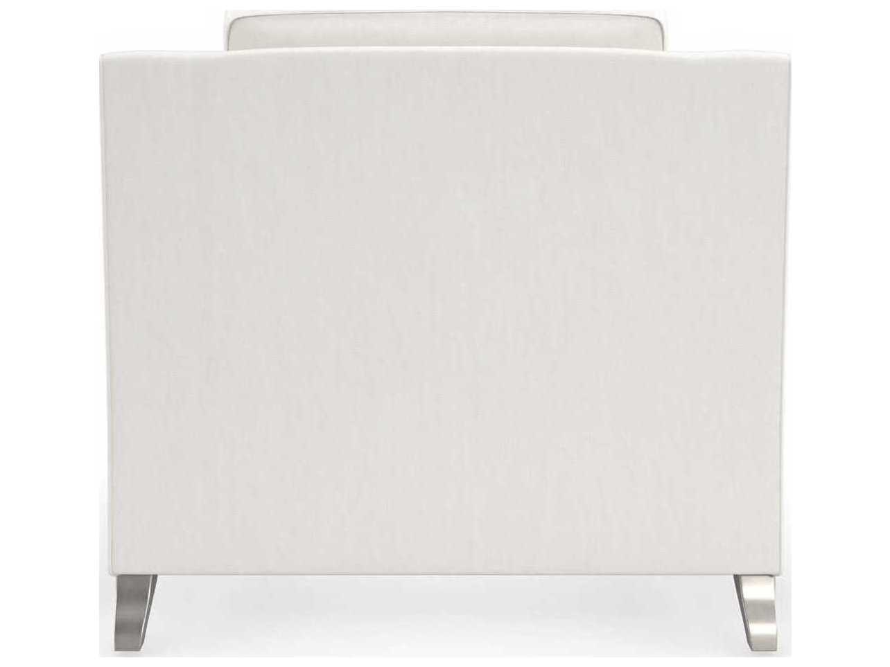 Caracole Victoria Modern White Fabric Accent Chair with Elegant Wood Legs