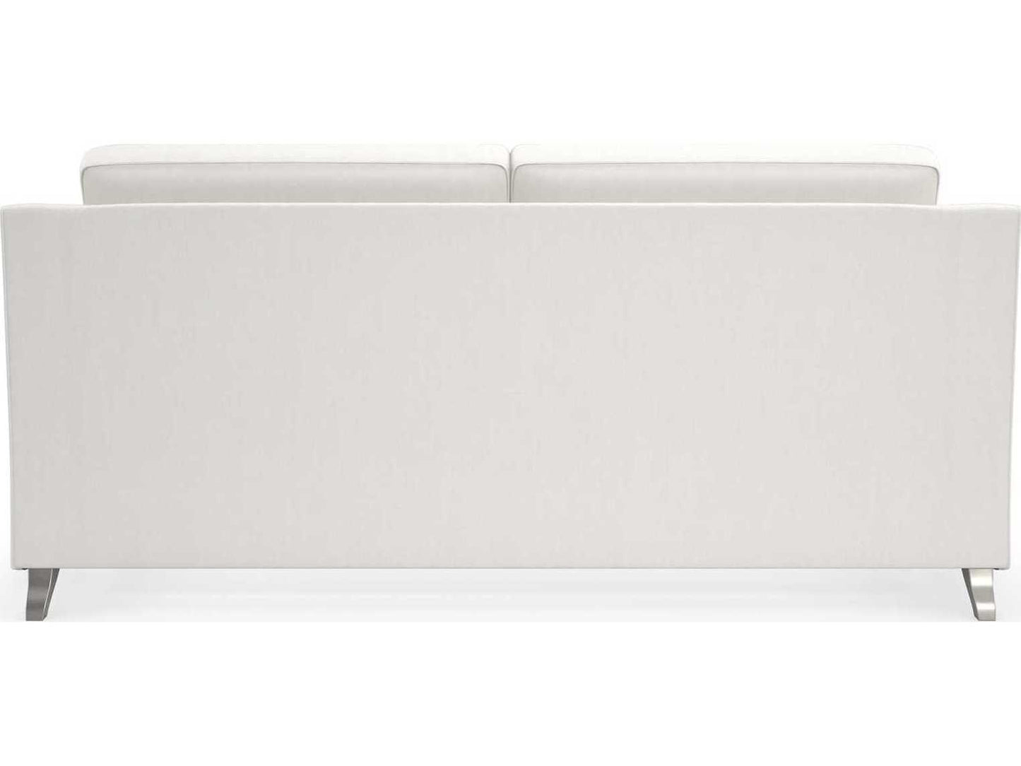 Caracole Victoria Modern White Upholstered Sofa with Loose Cushions and Sloping Arms