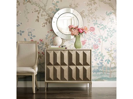 American Drew Lenox Prism Alabaster Brown Hardwood Accent Chest Cabinet