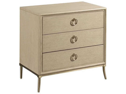 American Drew Lenox Seneca 3-Drawer Brown Hardwood Nightstand with USB