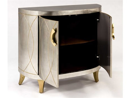 Elegant Artmax Silver Leaf Gold Accent Chest Cabinet with Hand-Painted Details