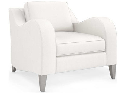 Caracole Victoria Modern White Fabric Accent Chair with Elegant Wood Legs