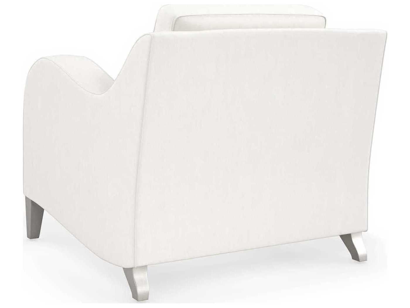 Caracole Victoria Modern White Fabric Accent Chair with Elegant Wood Legs
