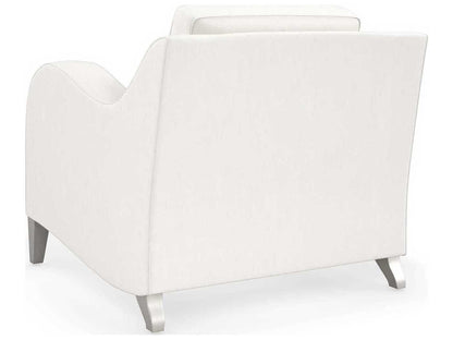 Caracole Victoria Modern White Fabric Accent Chair with Elegant Wood Legs