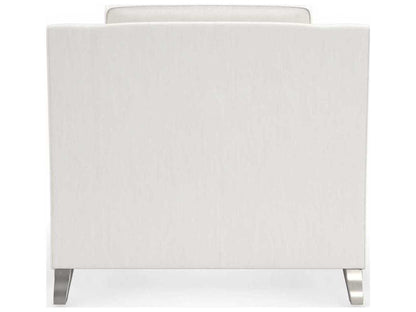 Caracole Victoria Modern White Fabric Accent Chair with Elegant Wood Legs