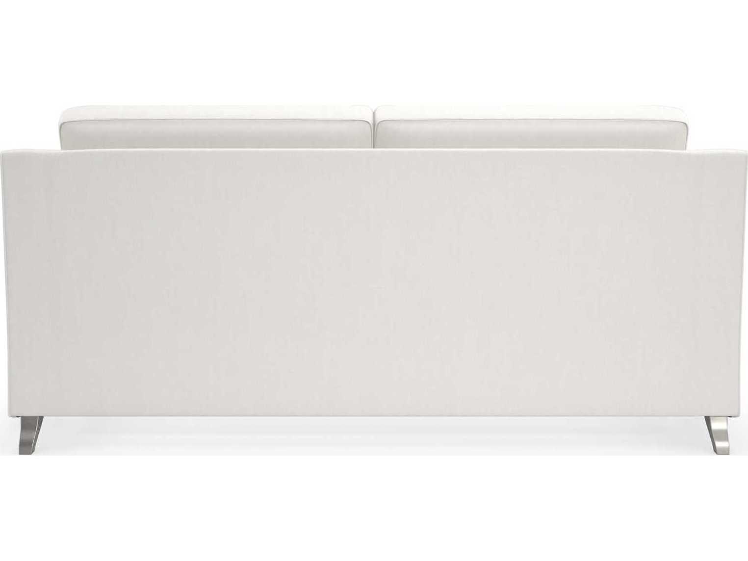 Caracole Victoria Modern White Upholstered Sofa with Loose Cushions and Sloping Arms