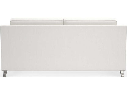 Caracole Victoria Modern White Upholstered Sofa with Loose Cushions and Sloping Arms