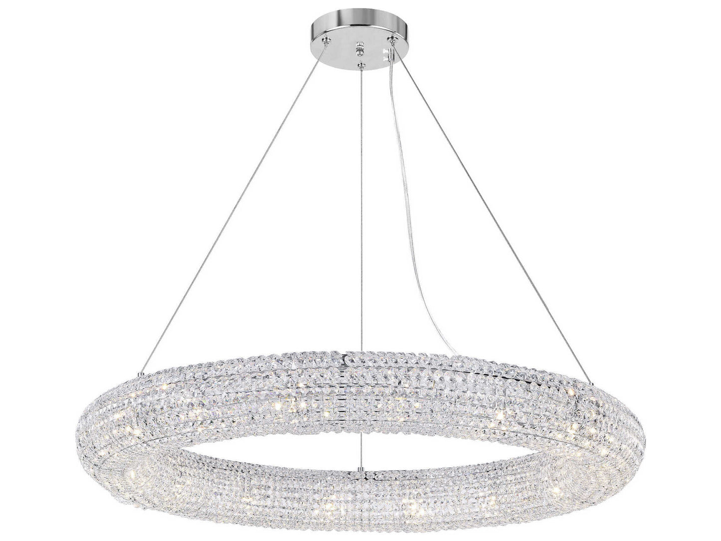 Glamorous Veronique 16-Light Chrome Crystal Round Chandelier Lighting Fixture