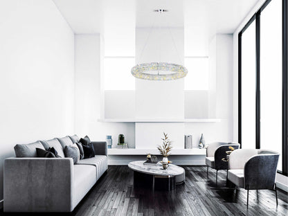 Glamorous Veronique 16-Light Chrome Crystal Round Chandelier Lighting Fixture