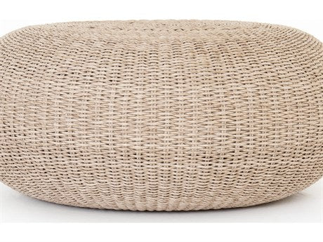 Four Hands Grass Roots Phoenix Round Pure White Vintage Coffee Table