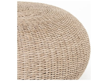 Four Hands Grass Roots Phoenix Round Pure White Vintage Coffee Table