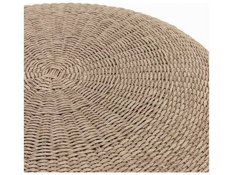 Four Hands Grass Roots Phoenix Round Pure White Vintage Coffee Table