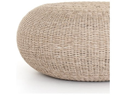 Four Hands Grass Roots Phoenix Round Pure White Vintage Coffee Table