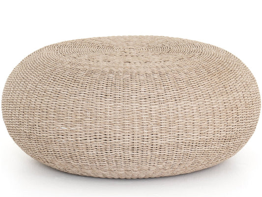 Four Hands Grass Roots Phoenix Round Pure White Vintage Coffee Table