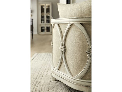 Elegant Hooker Sanctuary 2 Mariette Accent Chair - Beige Fabric, Wood Trim