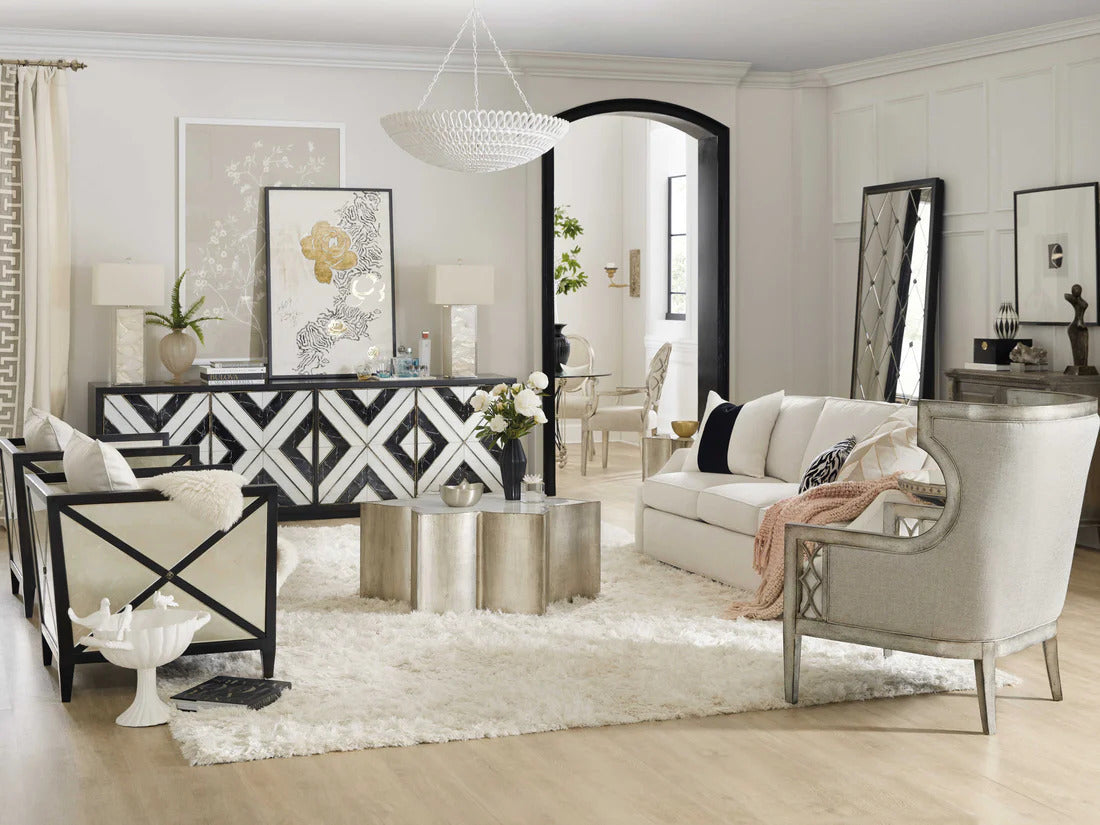 Hooker Furniture Sanctuary C Est La Vie Glass Silver Cocktail Table