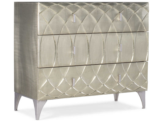 Glamorous Luxecor Heritage Silver Mango Wood Accent Chest with Three Drawers