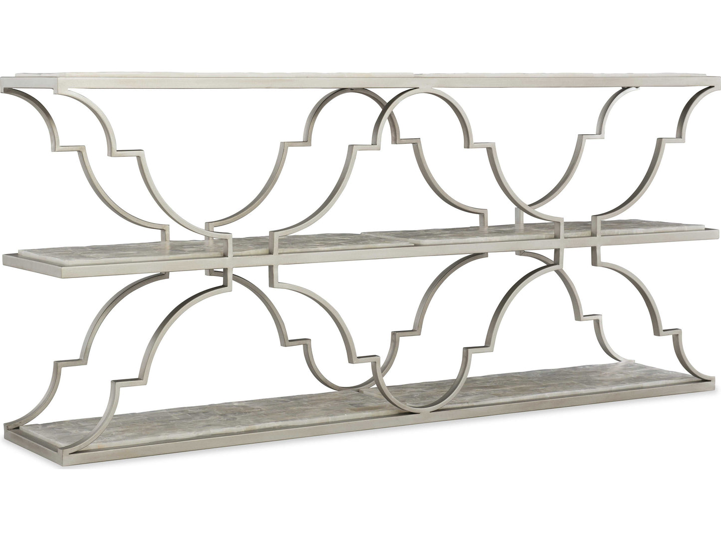 Hooker Furniture Melange Golden Gate Rectangular Gypsum Stone Champagne Console Table