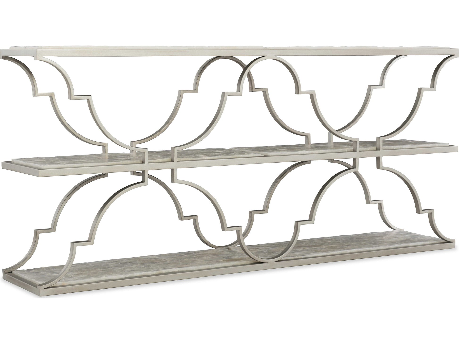 Hooker Furniture Melange Golden Gate Rectangular Gypsum Stone Champagne Console Table