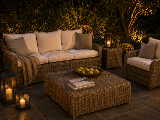 Kingsley Bate Sag Harbor Wicker Cushion Patio Lounge Set