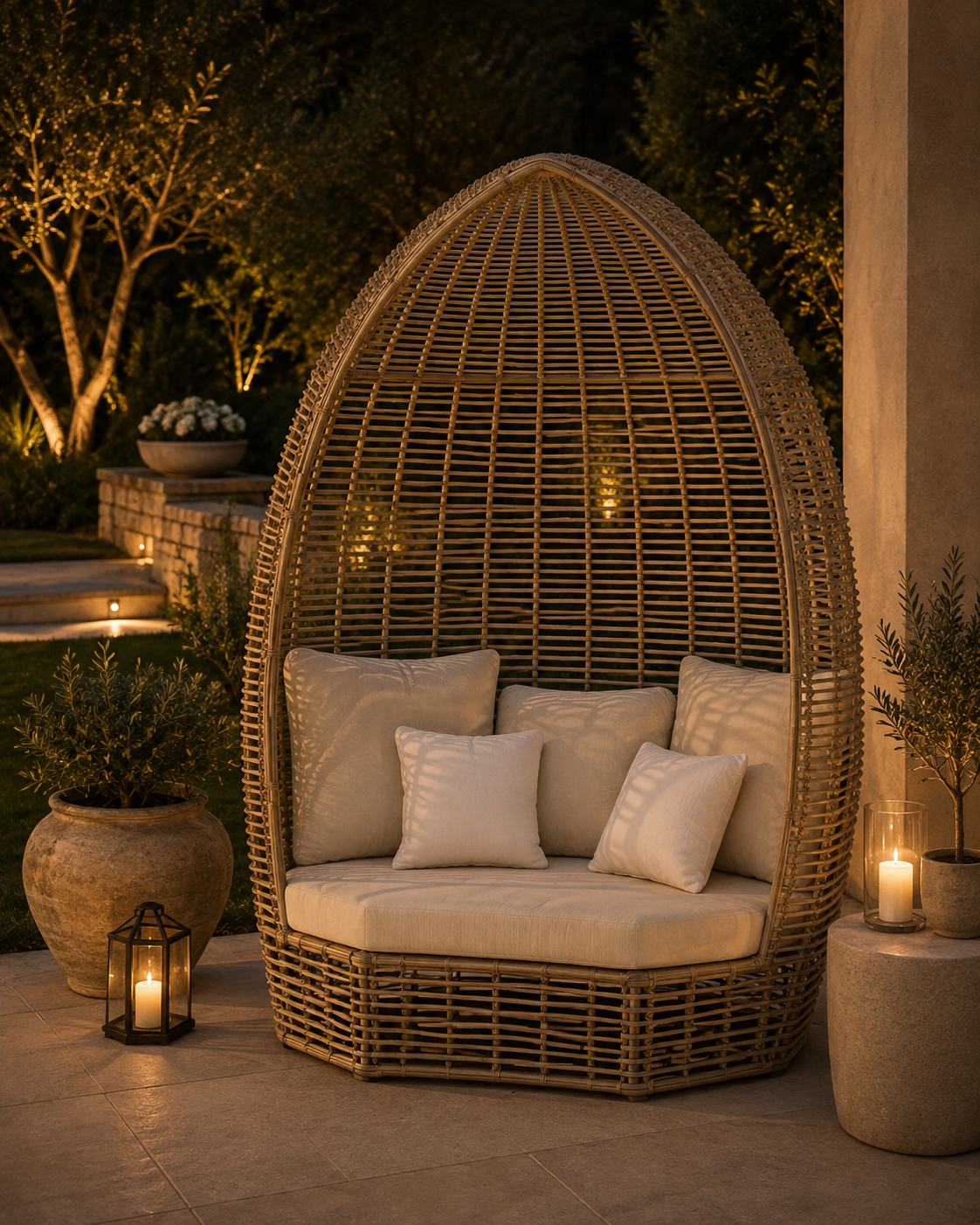 Skyline Design Halo Cushion Patio Lounge Bed Kubu Mushroom