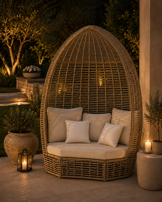 Skyline Design Halo Cushion Patio Lounge Bed Kubu Mushroom