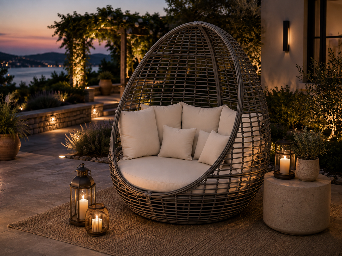 Skyline Design Faber Swivel Outdoor Daybed Kubu Mushroom