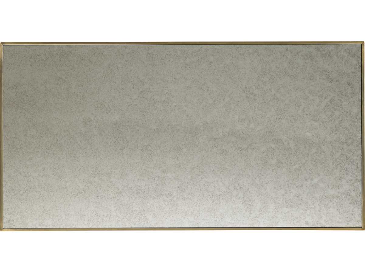 Lexington Kensington Place Rectangular Coffee Table: Antique Brass, Mirrored Glass Top