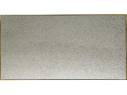 Lexington Kensington Place Rectangular Coffee Table: Antique Brass, Mirrored Glass Top