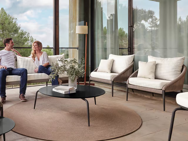 Skyline Design Rodona Aluminum Conversation Patio Lounge Set 4-Piece
