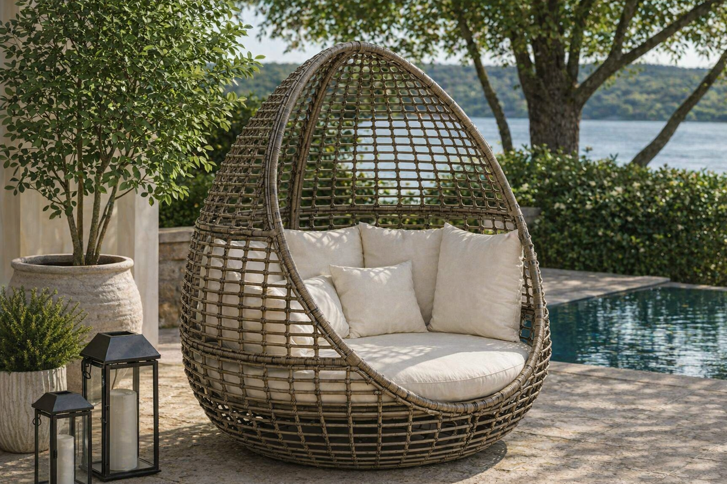 Skyline Design Faber Swivel Outdoor Daybed Kubu Mushroom