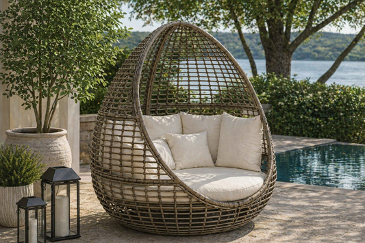 Skyline Design Faber Swivel Outdoor Daybed Kubu Mushroom