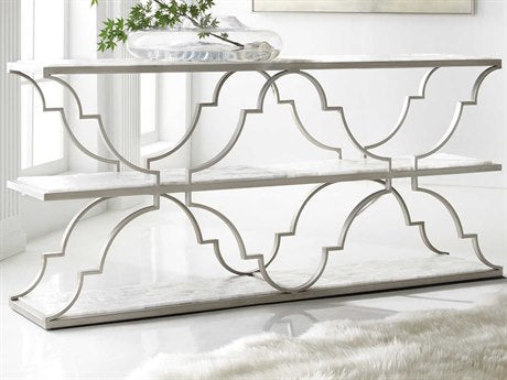 Hooker Furniture Melange Golden Gate Rectangular Gypsum Stone Champagne Console Table