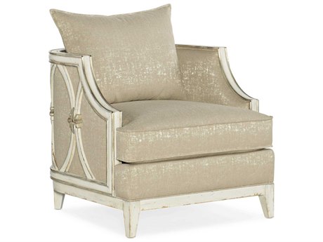 Elegant Hooker Sanctuary 2 Mariette Accent Chair - Beige Fabric, Wood Trim