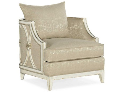 Elegant Hooker Sanctuary 2 Mariette Accent Chair - Beige Fabric, Wood Trim