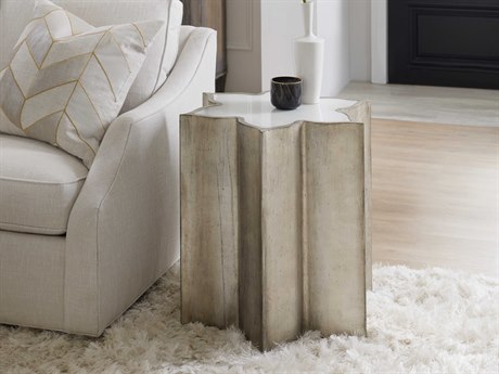 Hooker Furniture Sanctuary 2 Silver Glass Top Drum End Table with Levelers